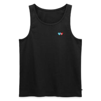 Les Ouïghours du drapeau tunisien cœur - Débardeur bio Premium Homme - noir - Devant - Michal (187cm)