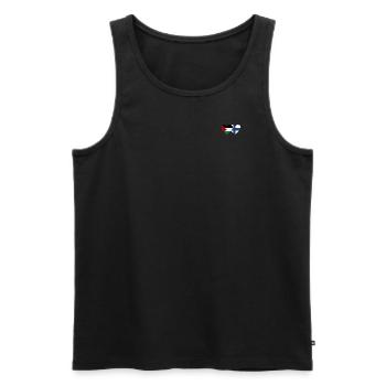 Palestine Finlande Drapeau Coeur - Débardeur bio Premium Homme - noir - Devant - Michal (187cm)