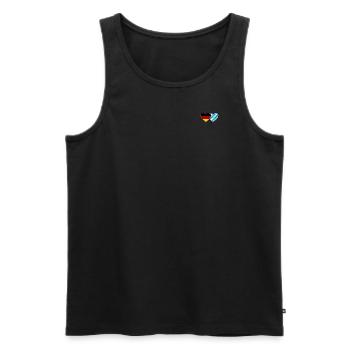 Deutschland Bayern Flagge Herz - Männer Premium Bio Tank Top - Schwarz - Vorne - Michal (187cm)