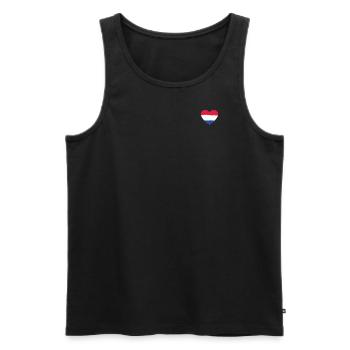 Holland Flag Heart utilisé - Débardeur bio Premium Homme - noir - Devant - AI Model Male 178 light (178cm)