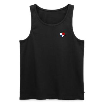 Panama Flag Heart - Men's Premium Organic Tank Top - black - Front - AI Model Male 178 light (178cm)