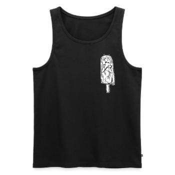 COLD HEART - HEART OF ICE // Illustration - Men's Premium Organic Tank Top - black - Front - AI Model Male 178 light (178cm)