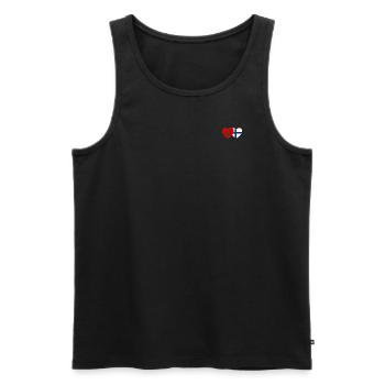 Maroc Finlande Drapeau Cœur - Débardeur bio Premium Homme - noir - Devant - AI Model Male 178 light (178cm)