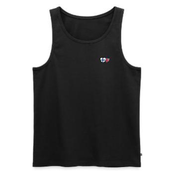 Finland Great Britain Flag Heart - Men's Premium Organic Tank Top - black - Front - Michal (187cm)