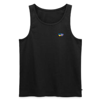 Ukraine Islande Drapeau Cœur - Débardeur bio Premium Homme - noir - Devant - Michal (187cm)