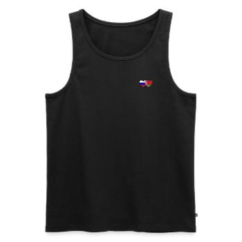 Russland Belarus Flagge Herz - Männer Premium Bio Tank Top - Schwarz - Vorne - Michal (187cm)