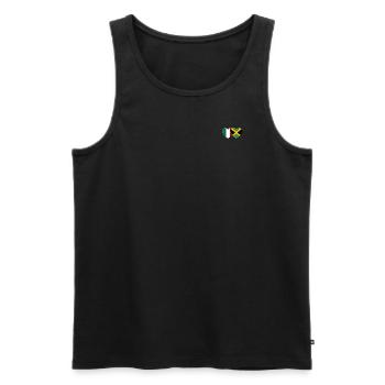 Italie Jamaïque Drapeau Coeur - Débardeur bio Premium Homme - noir - Devant - Michal (187cm)
