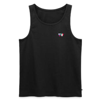 Slovenia Italy Flag Heart - Men's Premium Organic Tank Top - black - Front - AI Model Male 178 light (178cm)