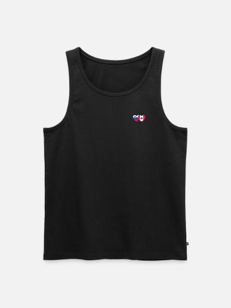 Slovenia Canada Flag Heart - Men's Premium Organic Tank Top - black