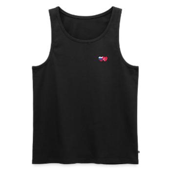 Slowenien Türkei Flagge Herz - Männer Premium Bio Tank Top - Schwarz - Vorne - AI Model Male 178 light (178cm)