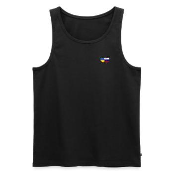 Ukraine Slowenien Flagge Herz - Männer Premium Bio Tank Top - Schwarz - Vorne - AI Model Male 178 light (178cm)