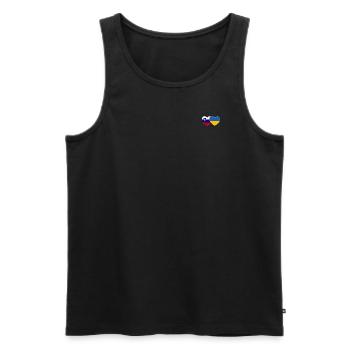 Slowenien Ukraine Flagge Herz - Männer Premium Bio Tank Top - Schwarz - Vorne - AI Model Male 178 light (178cm)