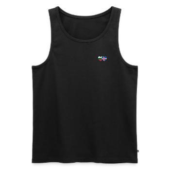 Bulgarie Islande Drapeau Coeur - Débardeur bio Premium Homme - noir - Devant - Michal (187cm)