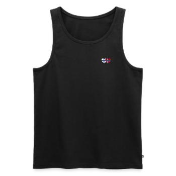 Finlande Norvège Flag Coeur - Débardeur bio Premium Homme - noir - Devant - Michal (187cm)
