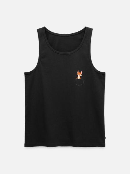 Fuchs - In Brusttasche / Hemdtasche - Männer Premium Bio Tank Top - Schwarz