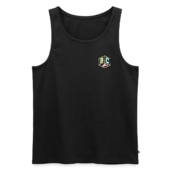 BabyBlock - Men's Premium Organic Tank Top - black - Front - Michal (187cm)