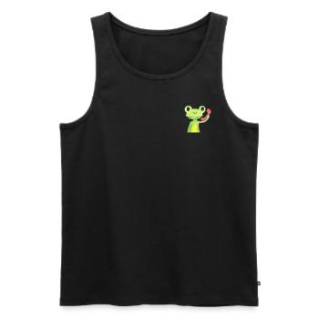 Frosch am Telefon - Männer Premium Bio Tank Top - Schwarz - Vorne - AI Model Male 178 light (178cm)