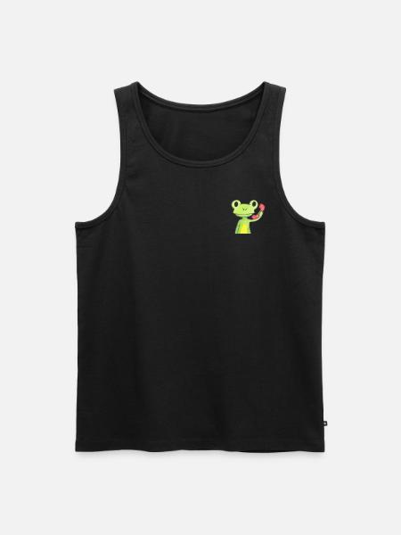 Frosch am Telefon - Männer Premium Bio Tank Top - Schwarz