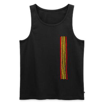 Spain Stripes - Men's Premium Organic Tank Top - black - Front - Michal (187cm)