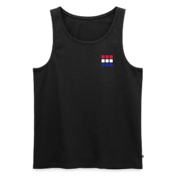Flagge - Quadrate Trikolore - VEKTOR - Männer Premium Bio Tank Top - Schwarz - Vorne - Michal (187cm)