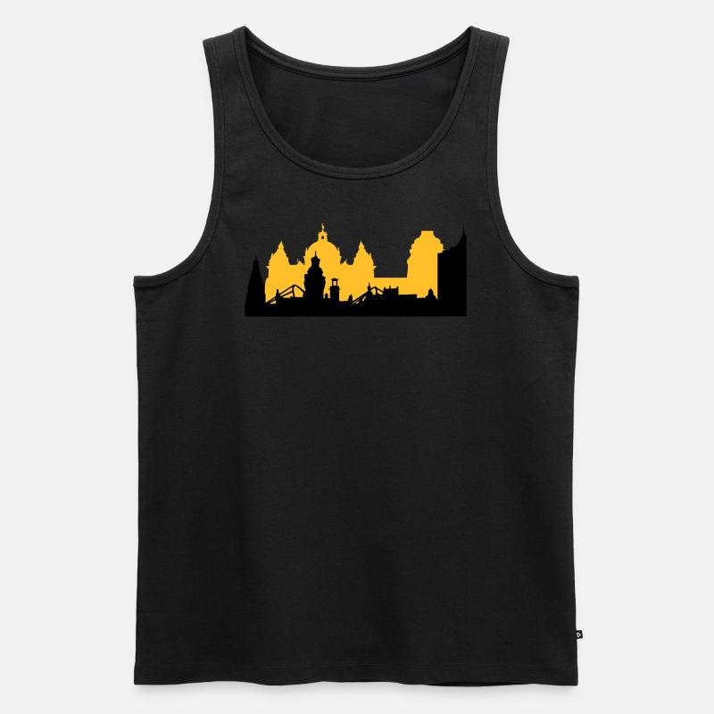 Leipzig Skyline - Männer Premium Bio Tank Top - Schwarz