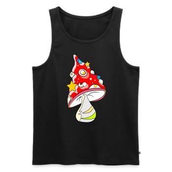Roter Pilz - Fliegenpilz - Männer Premium Bio Tank Top - Schwarz - Vorne - AI Model Male 178 light (178cm)