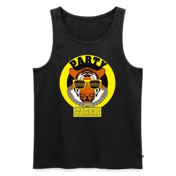 Party Tiger - Men's Premium Organic Tank Top - black - Front - Michal (187cm)