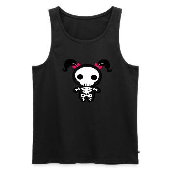 Helloween gerippe Pink Zöpfe gruselig rockabilly - Männer Premium Bio Tank Top - Schwarz - Vorne - AI Model Male 178 light (178cm)