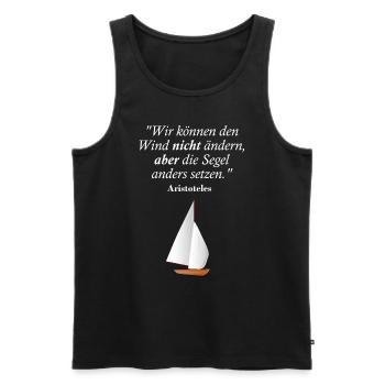 Segelboot Aristoteles - Männer Premium Bio Tank Top - Schwarz - Vorne - AI Model Male 178 light (178cm)