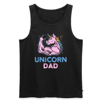 Cadeau de remise en forme papa Licorne Muscles Male Fun - Débardeur bio Premium Homme - noir - Devant - Michal (187cm)