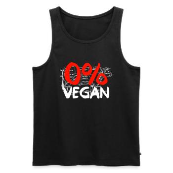 0% VEGAN - Männer Premium Bio Tank Top - Schwarz - Vorne - AI Model Male 178 light (178cm)