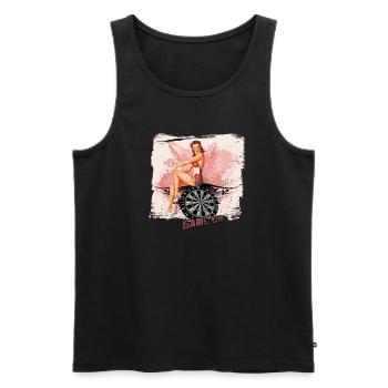 Pin up Game on - Débardeur bio Premium Homme - noir - Devant - AI Model Male 178 light (178cm)