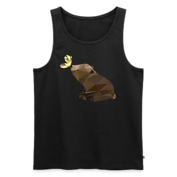 Bear with butterfly, baby bear, sweet - Men's Premium Organic Tank Top - black - Front - AI Model Male 178 light (178cm)