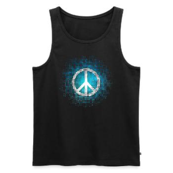 Paix signe peace symbol liberté été festival amour - Débardeur bio Premium Homme - noir - Devant - AI Model Male 178 light (178cm)