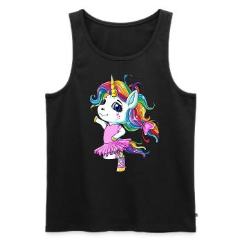 Ballett Einhorn Ballerina - Männer Premium Bio Tank Top - Schwarz - Vorne - AI Model Male 178 light (178cm)