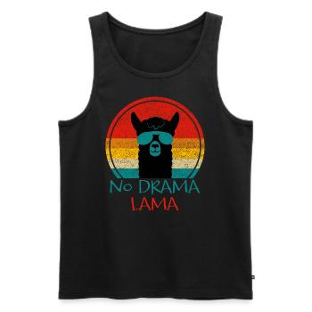 No Drama Lama | retro Lama Geschenk - Männer Premium Bio Tank Top - Schwarz - Vorne - AI Model Male 178 light (178cm)