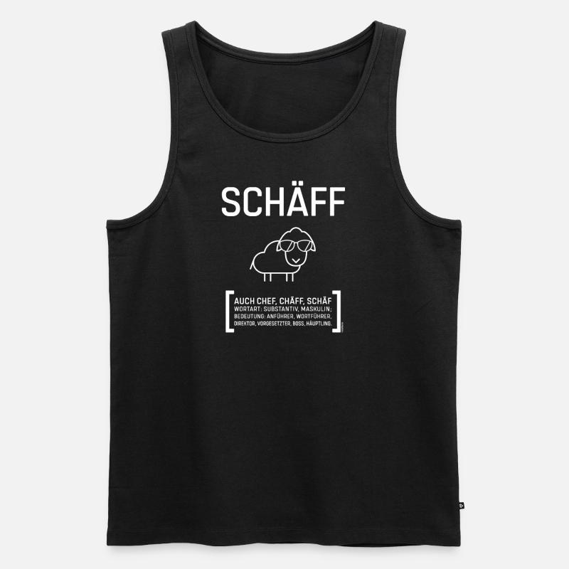 SCHÄFF CHEF CHÄFF BOSS weiss Geschenkidee - Männer Premium Bio Tank Top - Schwarz