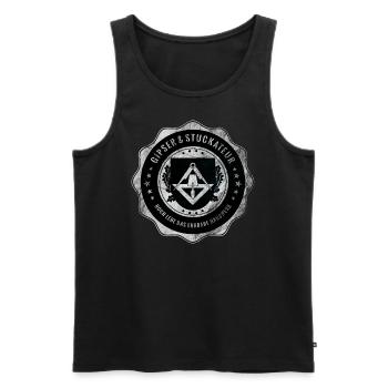 Gipser, Stuckateur, Handwerk, Zunftwappen - Männer Premium Bio Tank Top - Schwarz - Vorne - AI Model Male 178 light (178cm)
