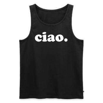 Ciao - Hallo Italienisch - Männer Premium Bio Tank Top - Schwarz - Vorne - Michal (187cm)