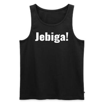Balkans - Saying - Jebiga - Men's Premium Organic Tank Top - black - Front - AI Model Male 178 light (178cm)