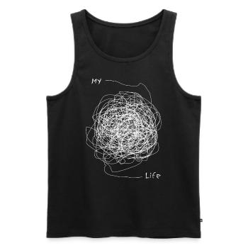 My Life Chaot Mein Leben Chaos Chaotisch lustig - Männer Premium Bio Tank Top - Schwarz - Vorne - AI Model Male 178 light (178cm)