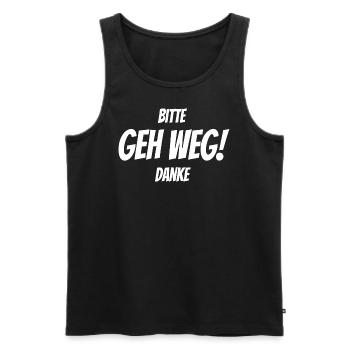 Bitte Geh Weg Danke - Lustiger spaßiger Spruch - Männer Premium Bio Tank Top - Schwarz - Vorne - AI Model Male 178 light (178cm)