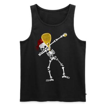 Padel Dabbing Skeleton - Lustiger Padelist Dab - Männer Premium Bio Tank Top - Schwarz - Vorne - AI Model Male 178 light (178cm)