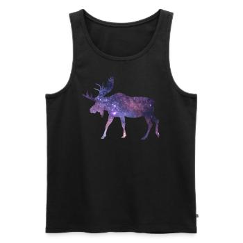 Moose Space Univers Étoiles Ciel - Débardeur bio Premium Homme - noir - Devant - Michal (187cm)