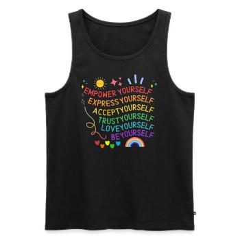 Pride Queer Divers LGBTQ Rainbow Aimez-vous - Débardeur bio Premium Homme - noir - Devant - AI Model Male 178 light (178cm)