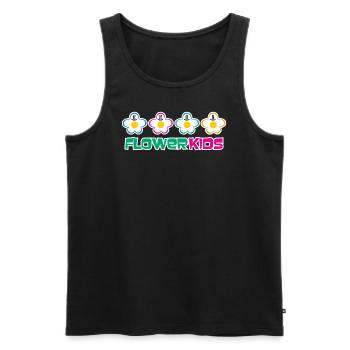 FLOWERKIDS (Row Logo) - Men's Premium Organic Tank Top - black - Front - Michal (187cm)