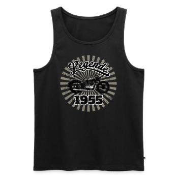 Motorrad Legende 1955 DDR mit Grunge Effekt - Männer Premium Bio Tank Top - Schwarz - Vorne - Michal (187cm)