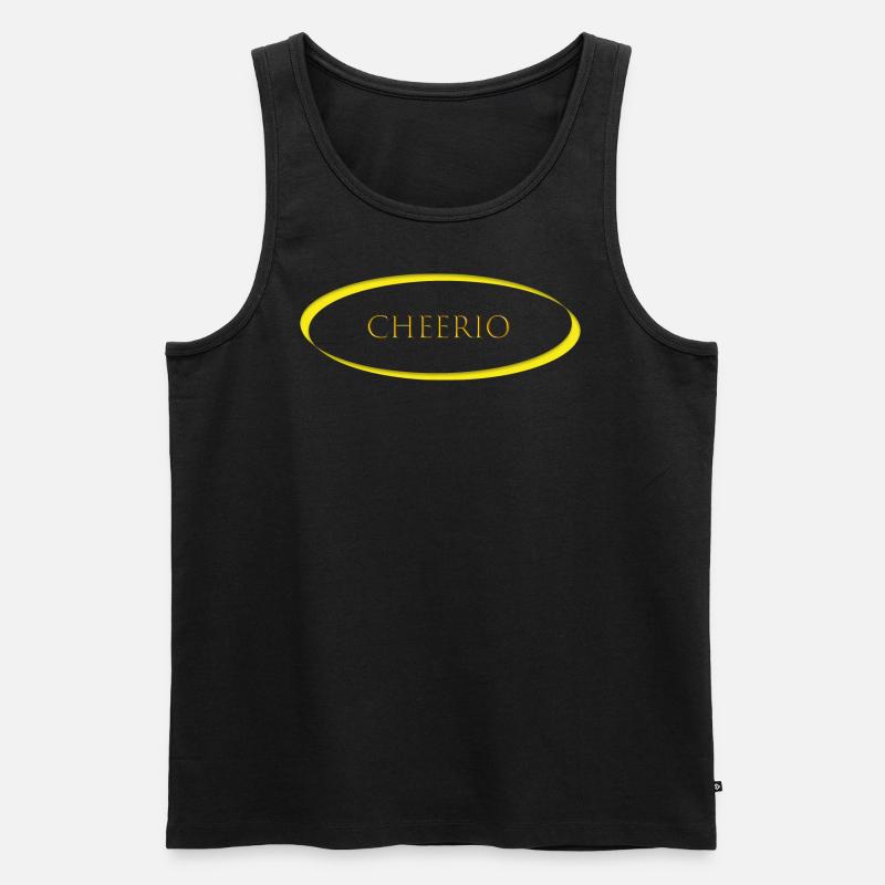 cheerio sei heiter - Männer Premium Bio Tank Top - Schwarz