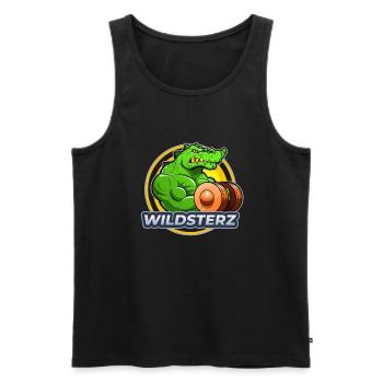 Wildsterz - Krokodil - Männer Premium Bio Tank Top - Schwarz - Vorne - AI Model Male 178 light (178cm)