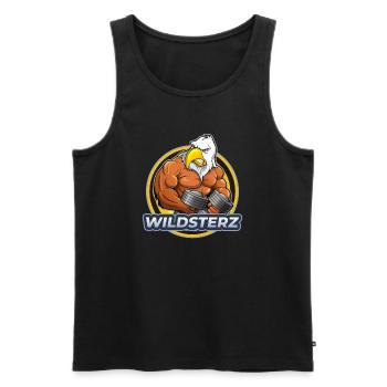 Wildsterz - Adler - Männer Premium Bio Tank Top - Schwarz - Vorne - AI Model Male 178 light (178cm)